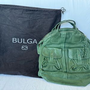 Bulga Leather Green Tote